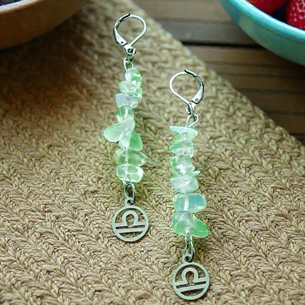 🆕 Libra Gemstones Dangle Earrings-Stainless Steel